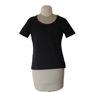 St. John Polka Dot Short Sleeve Top